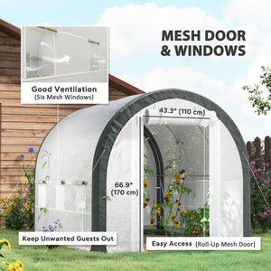 19.5' x 10' x 6.5' Upgraded Tunnel Greenhouse Green House with Mesh Door and Windows – view 10