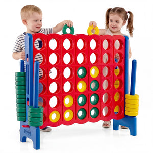Jumbo 4-to-Score Game Set for Kids and Adults 3.5FT Tall by 4FT Wide Oversized Family Fun Game-Blue view 4