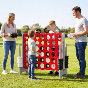 Jumbo 4-to-Score Game Set for Kids and Adults 3.5FT Tall by 4FT Wide Oversized Family Fun Game-Gray view 2