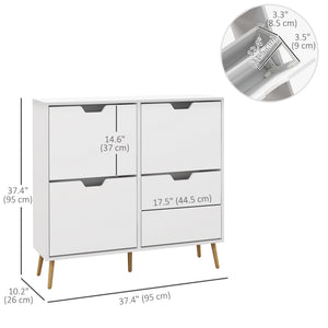 Shoe Storage Cabinet with 4 Flip Drawers and Adjustable Shelf, Shoe Cabinet for 8-16 Pairs of Shoes, Black – view 16