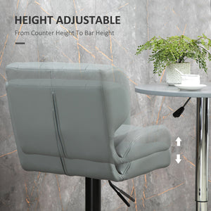 Swivel PU Leather Barstools Set of 2 Adjustable Bar Stools with Footrest Back for Kitchen Counter Dining – view 11