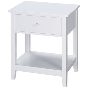 Modern Style Nightstand, Small End Table with Drawer and Storage Shelf for Bedroom, Living Room, Black – view 8
