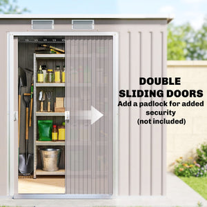 7' x 4' Galvanised Steel Garden Shed, with Foundation Kit - Green – view 18