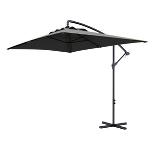 3(m) patio offset umbrella, with Cross Base - Dark Grey