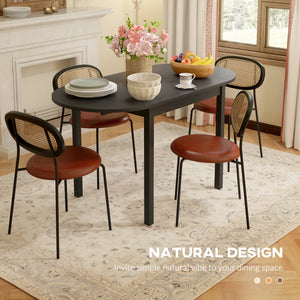 Solid Wood Kitchen Table, Drop Leaf Tables for Small Spaces, Folding Dining Table, Black – view 3