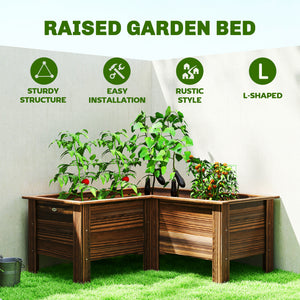 Raised Garden Bed, 47.2" x 47.2" x 19.7" Wooden Elevated Planter Box Outdoor with Legs, for Vegetables – view 10