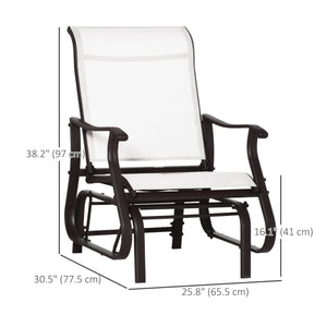 Outdoor Glider Chair, Patio Glider with Steel Frame and Mesh Fabric, Outdoor Chair for Backyard, Garden – view 9
