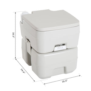 Outdoor Portable Travel Toilet Detachable Flushable Tank Easy to Use 3 Way Pistol for Camping Hiking Boating Roadtripping 5.3 Gallon (20L)