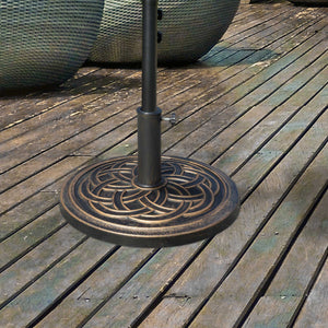 25 lb Heavy Duty Patio Umbrella Base, Round Market Umbrella Stand for Outdoor, Deck, Backyard, Garden, Bronze