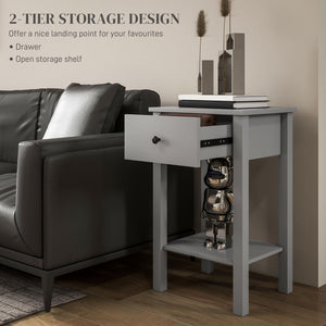 Side Table Set of 2, End Tables with Drawer and Bottom Shelf, 2-tier Nightstand for Bedroom, Living Room – view 17