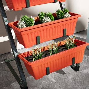 5-Tier Vertical Raised Garden Planter with 5 Boxes, Wheels, Outdoor Plant Stand for Vegetable Flowers, Brown – view 20