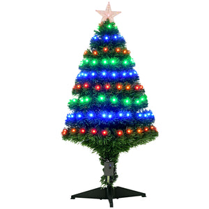 3FT Pre-lit LED Optical Fiber Christmas Tree Artificial Holiday Decor with Stand