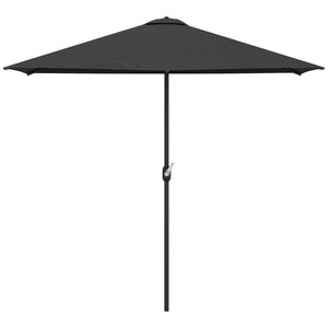 8ft Half Umbrella Outdoor Balcony Parasol Patio Garden Outdoor Window Sun Shade w/ 5 Ribs Beige – view 29