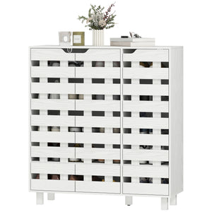 Shoe Cabinet, 21 Pair Shoe Storage Cabinet Organizer with 5-tier Double Door Cupboard and 5-tier Open – view 7
