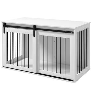 39" Dog Crate Furniture, Dog Crate End Side Table for Large Dogs, White – view 8