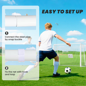Soozier 6ft x 4ft Soccer Goal Net with Metal Frame, PE Mesh, Ground Stakes, Easy Assembly