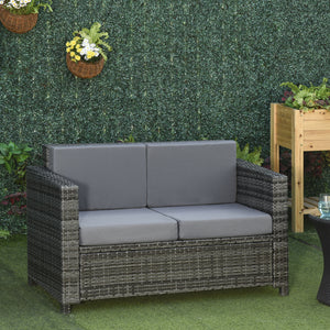 Wicker Outdoor Sofa, All Weather Patio Couch Loveseat with Cushions for Balcony, Deck, Garden, Poolside – view 14