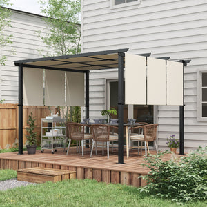 10' x 10' Metal Pergola, Outdoor Pergola with Retractable Canopy, for Garden, Patio, Backyard, Deck – view 14
