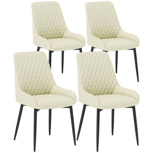 Upholstered Kitchen Chairs, Modern Dining Chairs Set of 2 with Diamond Tufting and Steel Legs for Dining – view 7