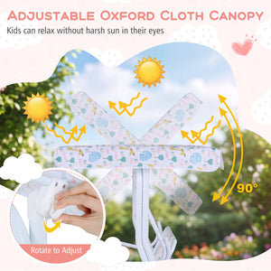 Kids Patio Swing 2-Seater Outdoor Porch Swing Lounge Chair with Adjustable Canopy-White view 6
