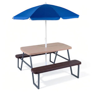 Kids Picnic Table with Benches Seats up to 4-Brown view 4