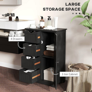 Bathroom Storage Cabinet, Floor Cabinet with Adjustable Shelf and 4 Drawers, Side Cabinet for Washroom – view 10