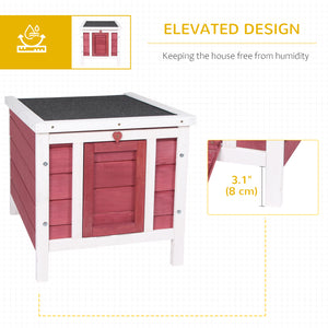 Wooden Rabbit Hutch, Bunny Cage with Waterproof & Openable Asphalt Roof, Outdoor Cat House Guinea Pig Cage Duck Shelter, Indoor Outdoor Use, 20" x 16.5" x 17", Orange