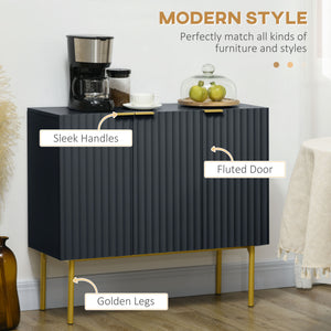 Modern Storage Cabinet Sideboard Buffet Cabinet with Gold Legs for Living Room Dining Room Hallway Black – view 3