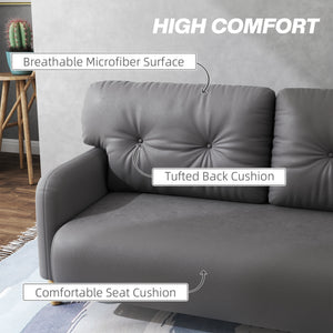 58" 2 Seat Sofa, Modern Love Seats Furniture, Upholstered 2 Seater Couch, Solid Wood Frame, Beige – view 11