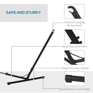 Adjustable Hammock Stand, Fits 10-13 ft Hammocks Up to 264lbs Capacity,Black