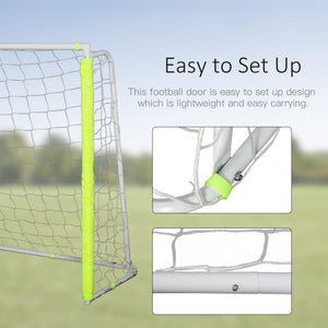 Soozier 6ft x 4ft Soccer Goal Net with Metal Frame, PE Mesh, Ground Stakes, Easy Assembly