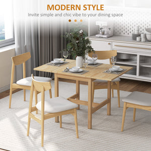 Solid Wood Kitchen Table, Farmhouse Drop Leaf Tables for Small Spaces, Folding Dining Table, Nature Wood