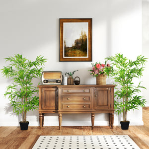 Artificial Bamboo Tree, 4ft Fake Tree with Realistic Leaf and Natural Trunk, Decorative Plant in Nursery