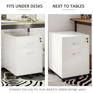 2 Drawer File Cabinet with Lock and Keys, Mobile Vertical Filing Cabinet with Wheels and Drawers – view 11
