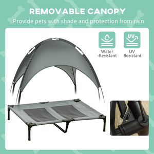 Large Elevated Dog Bed 6.2" L X 29.9" W 36.2" H Foldable Outdoor Cat Dog Canopy Cot w/ Carry Bag Grey – view 7