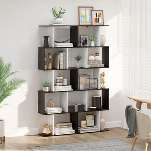 Modern Bookcase 5-Tier Display Shelf Storage Shelf Room Divider Living Room Home Office Furniture, Black