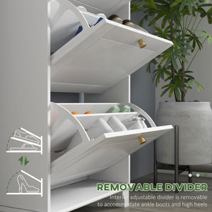 Narrow Shoe Storage with 3 Flip Drawers and Adjustable Shelves – view 19