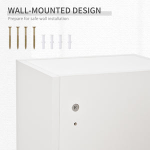 Wall Mount Medicine Cabinet, 5-tier Lockable Bathroom Cabinet with 2 Keys and Adjustable Shelves, White