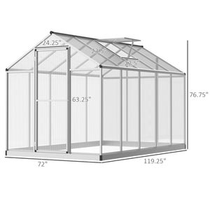6' x 10' x 6.4' Walk-in Garden Greenhouse Polycarbonate Panels Plants Flower Growth Shed Cold Frame Outdoor – view 7