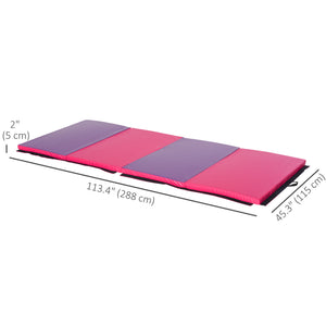 Soozier 4'x10'x2" Folding Gymnastics Tumbling Mat, Exercise Mat with Carrying Handles for Yoga, MMA, Martial Arts, Dark
