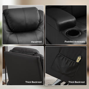 Power Lift Recliner Chair for Elderly, PU Leather Lift Chair with Thick and High Back, Footrest, Remote – view 5