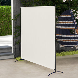 Single Panel Room Divider, UV30+ Privacy Screen, Indoor Outdoor Privacy Panel with Stable Base, Beige – view 7