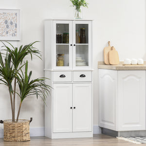61" Kitchen Pantry Cabinet, Freestanding Farmhouse Buffet Storage Cabinet with Soft Close Glass Doors and – view 14