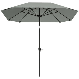 7.6FT Aluminum Patio Umbrella Parasol 8 Ribs Outdoor Market Umbrella with Crank, Push Button Tilt for Deck – view 8