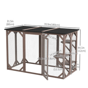 71"L Catio Outdoor Cat Enclosure, Indoor Cat Cage, Pet House, Small Animal Hutch for 1-2 Rabbit, Kitten – view 2