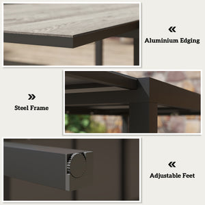 63"-94.5" Extendable Patio Dining Table for 6-8 Person, Outdoor Dining Table with Aluminium Edging – view 11