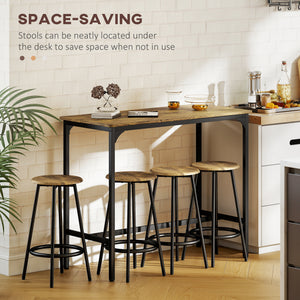 5-Piece Bar Table Set for 4, Industrial Counter Height Bar Table and Chairs for Kitchen, Dining Room, Grey – view 11