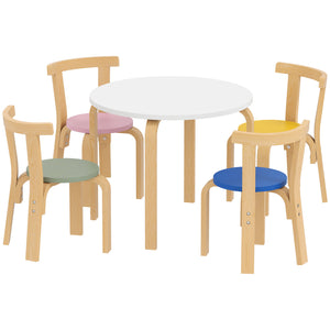 Qaba Wooden Kids Table and Chairs Set, Toddler Table and Chairs Set for 3-8 Years