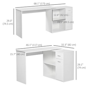 180° Rotating Home Office Corner Desk Storage Shelf Cabinet Black – view 9