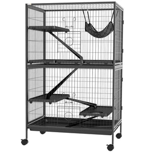 5-Tier Rolling Small Animal Cage, Deluxe Guinea Pig Cage, Ferret Cage for Mink Chinchilla Kitten Rabbit
